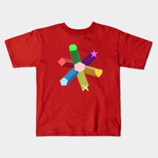 Colorful Abstract Shapes 3d Art Kids T-Shirt